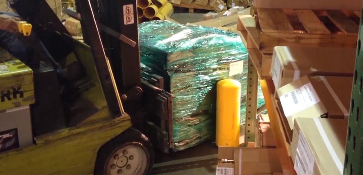 Forklift hitting barrier