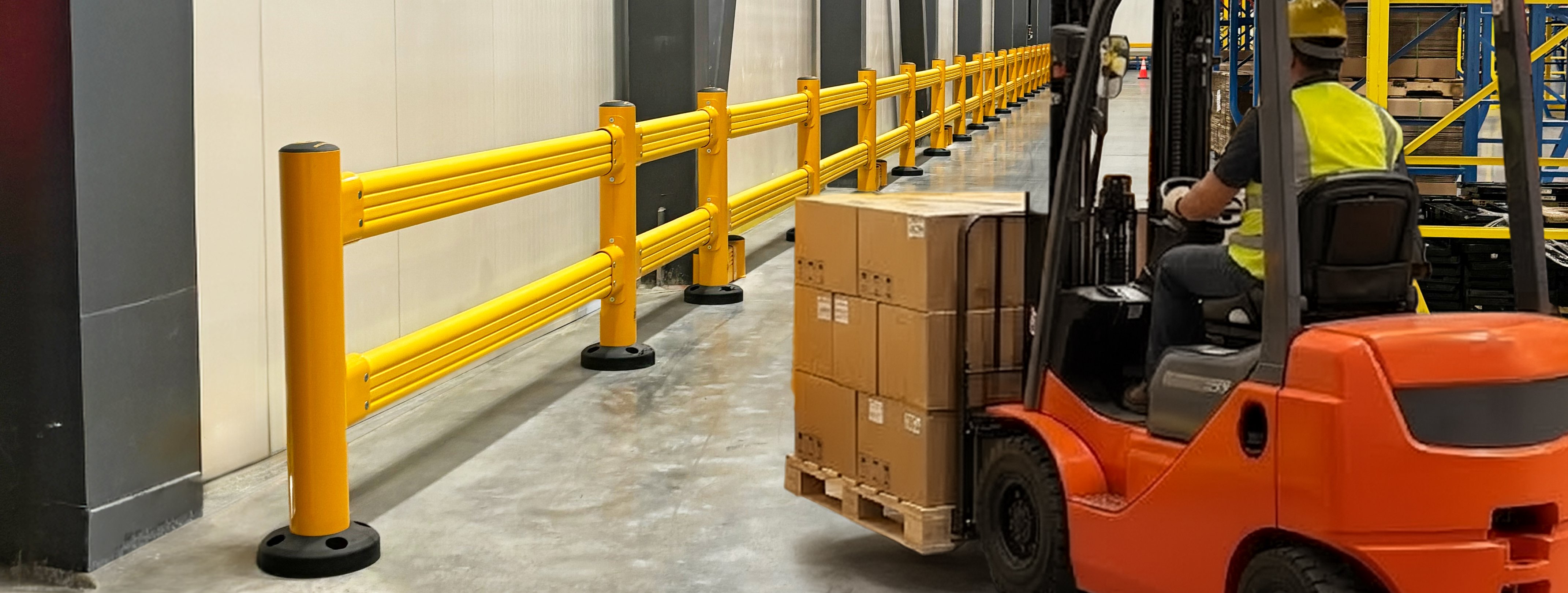 safestop-guardrail-forklift-distribution-center-installation