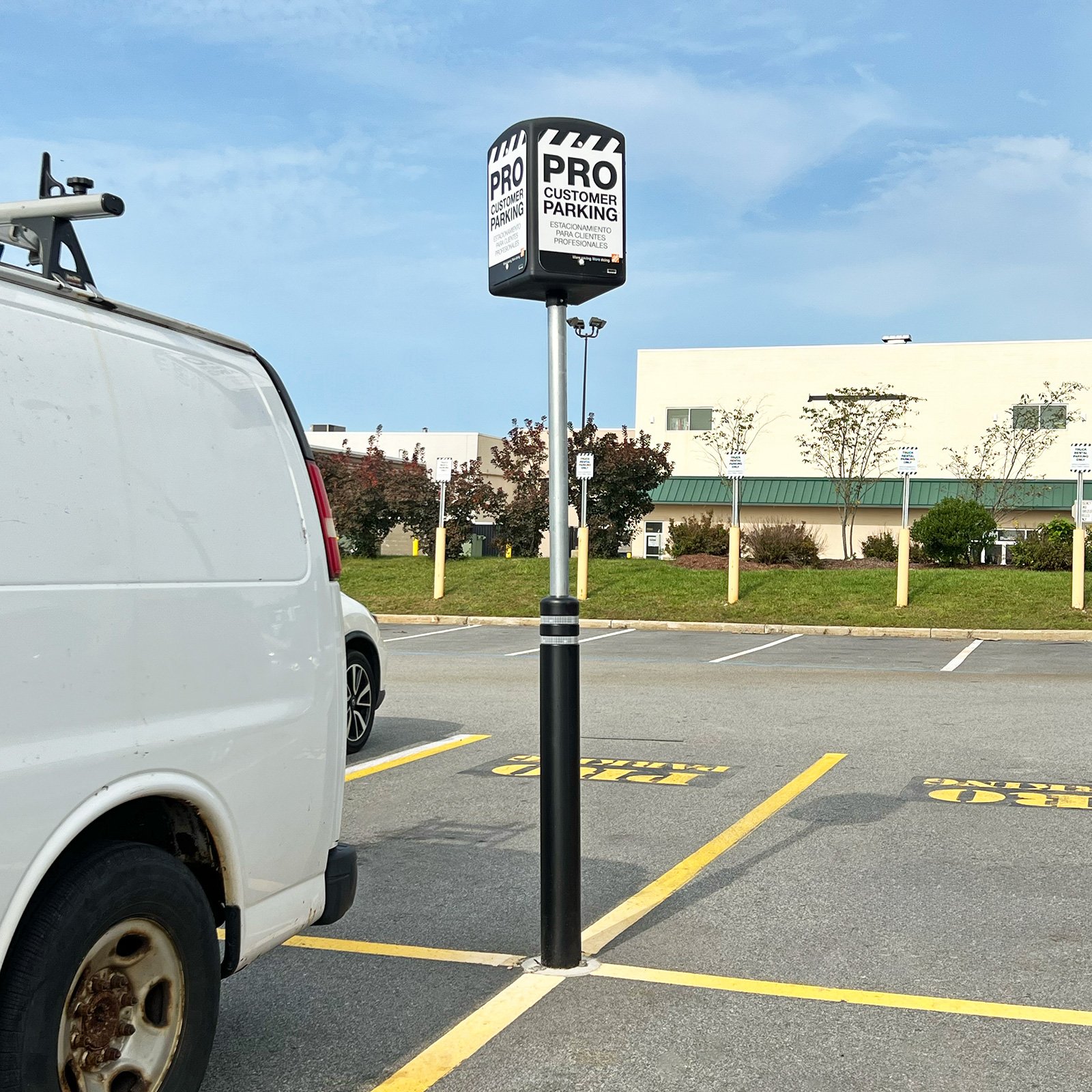 McCue Flexible Parking Lot Sign In Parking Lot