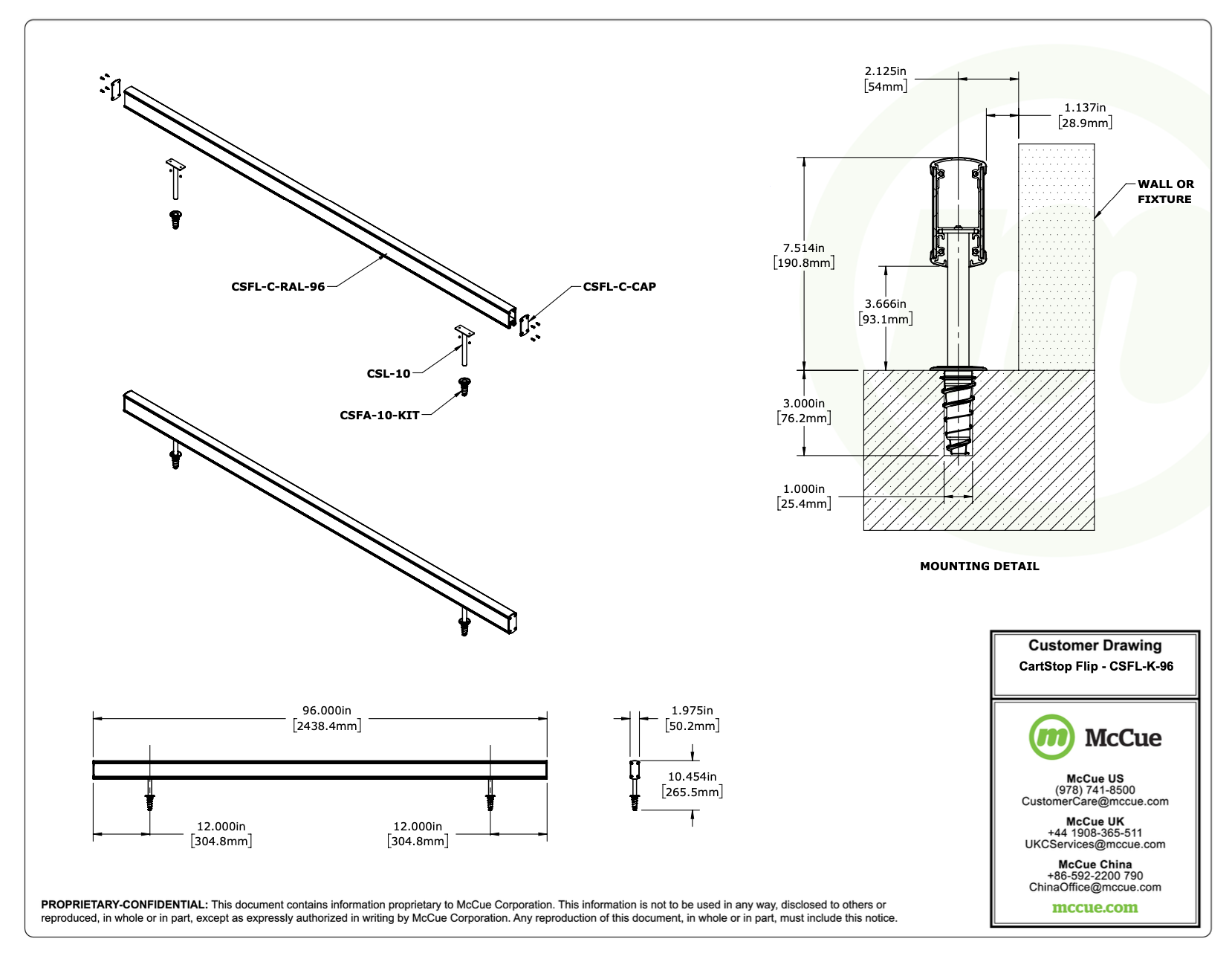 McCue Floor Rail Low Level Protection Safety Product Information