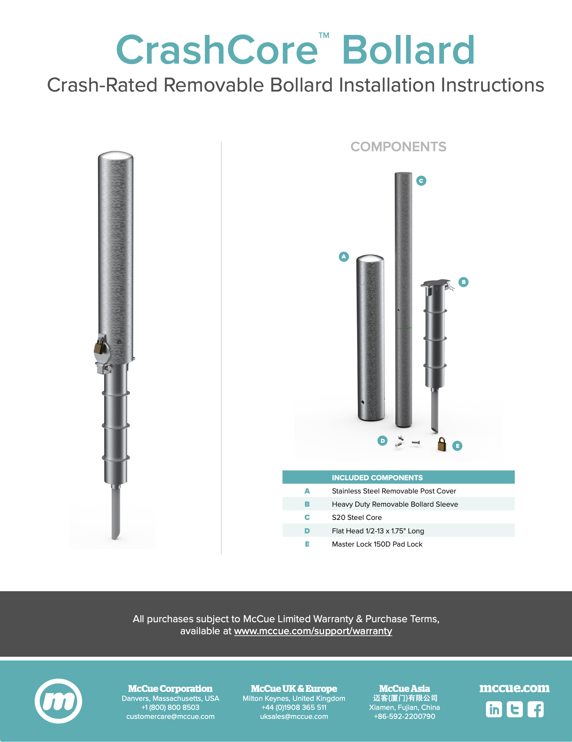 McCue Safety Product Sheet Installation Instruction Information