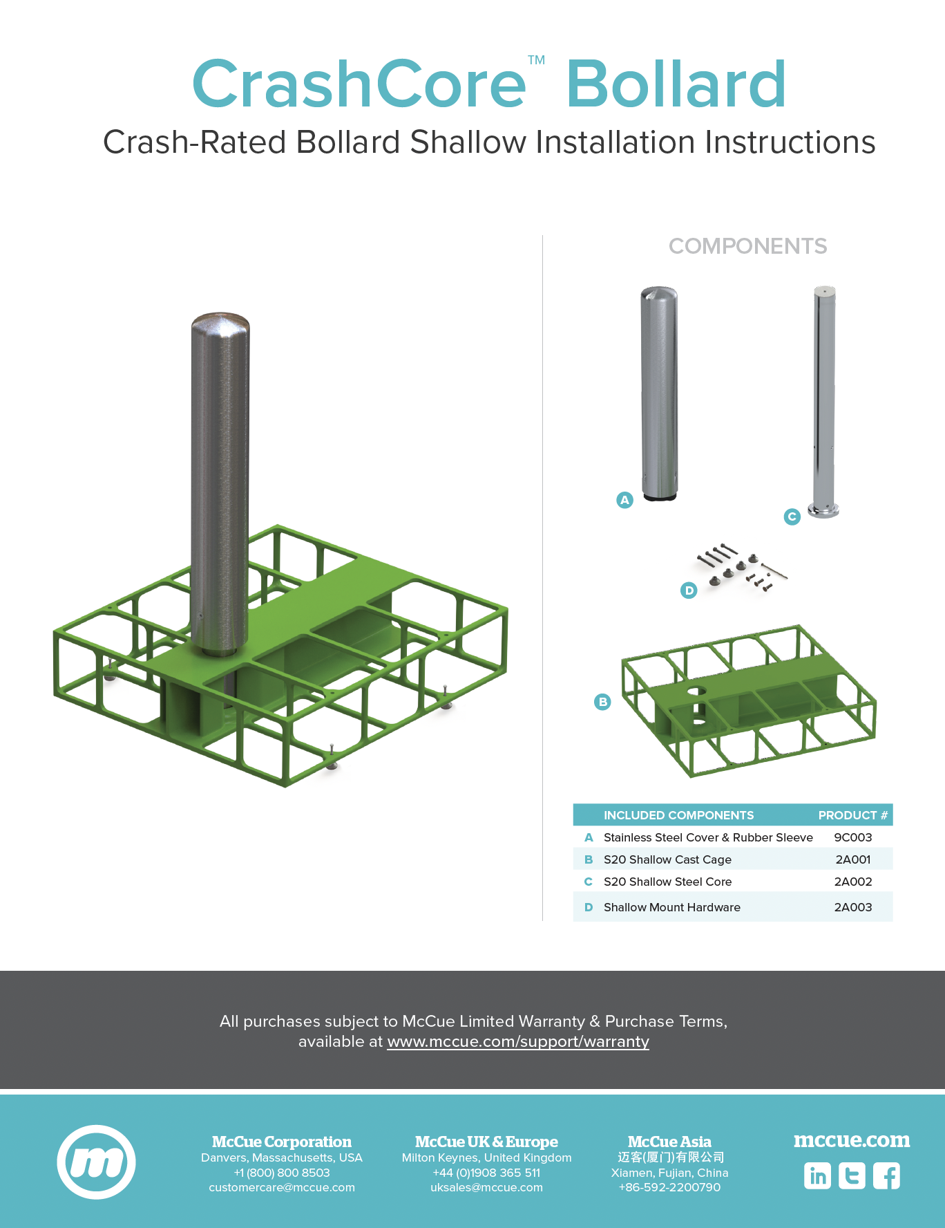 McCue Safety Product Sheet Installation Instruction Information