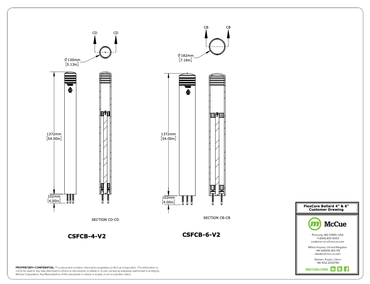 McCue Safety Product Sheet Line Art and Spec Information Customer Drawing