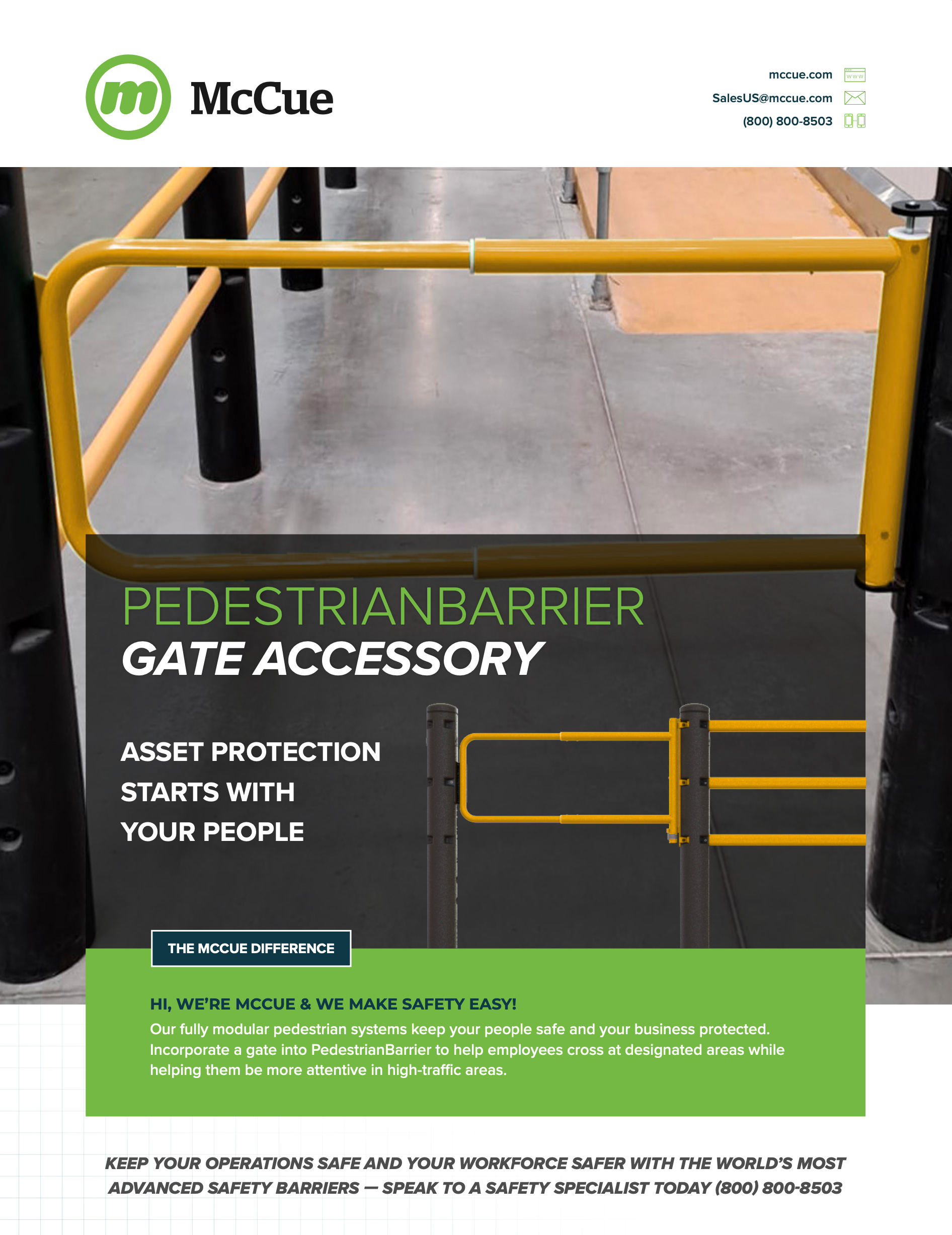 McCue Safety Product Sheet with product Information