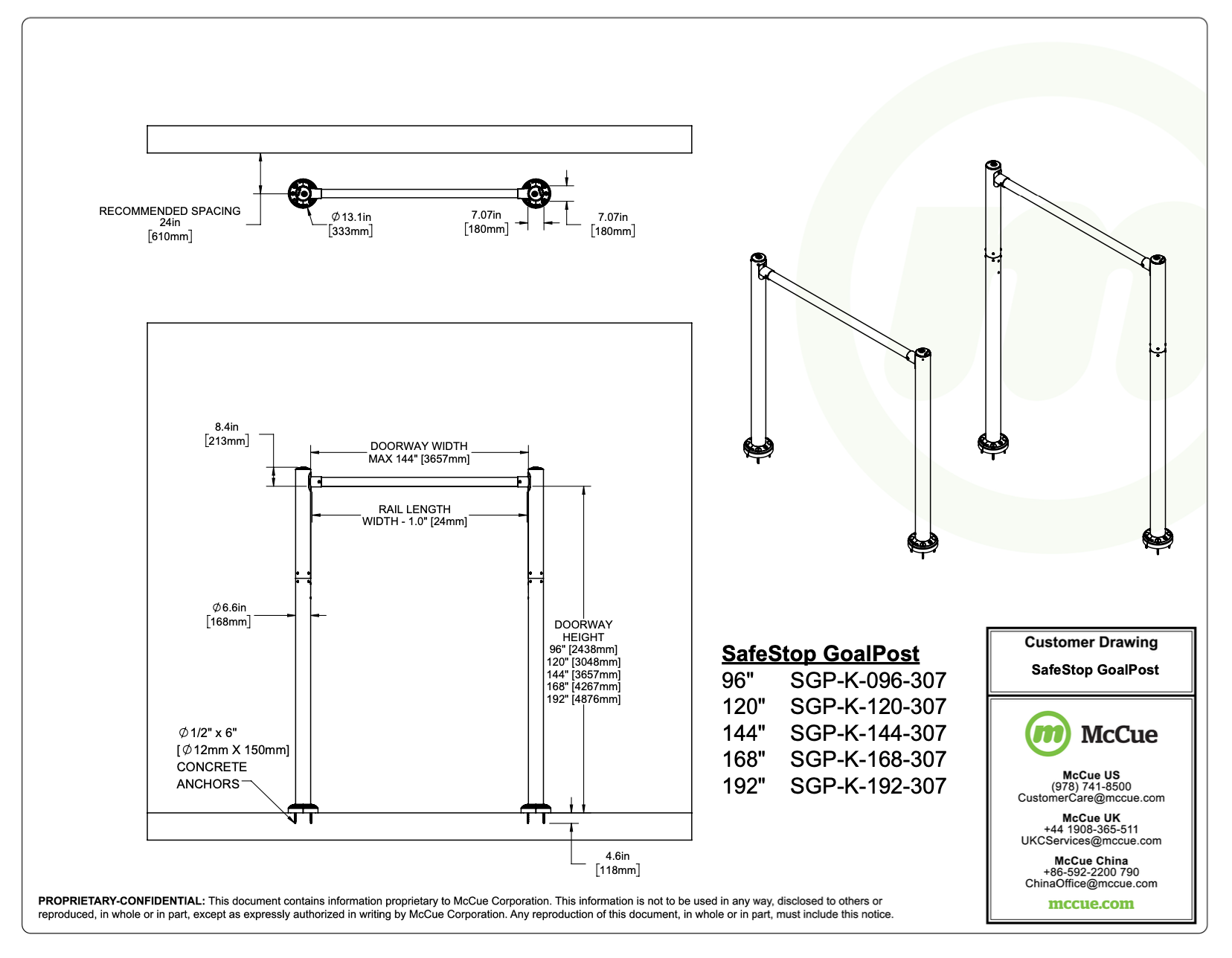 SafeStop GoalPost Customer Drawing