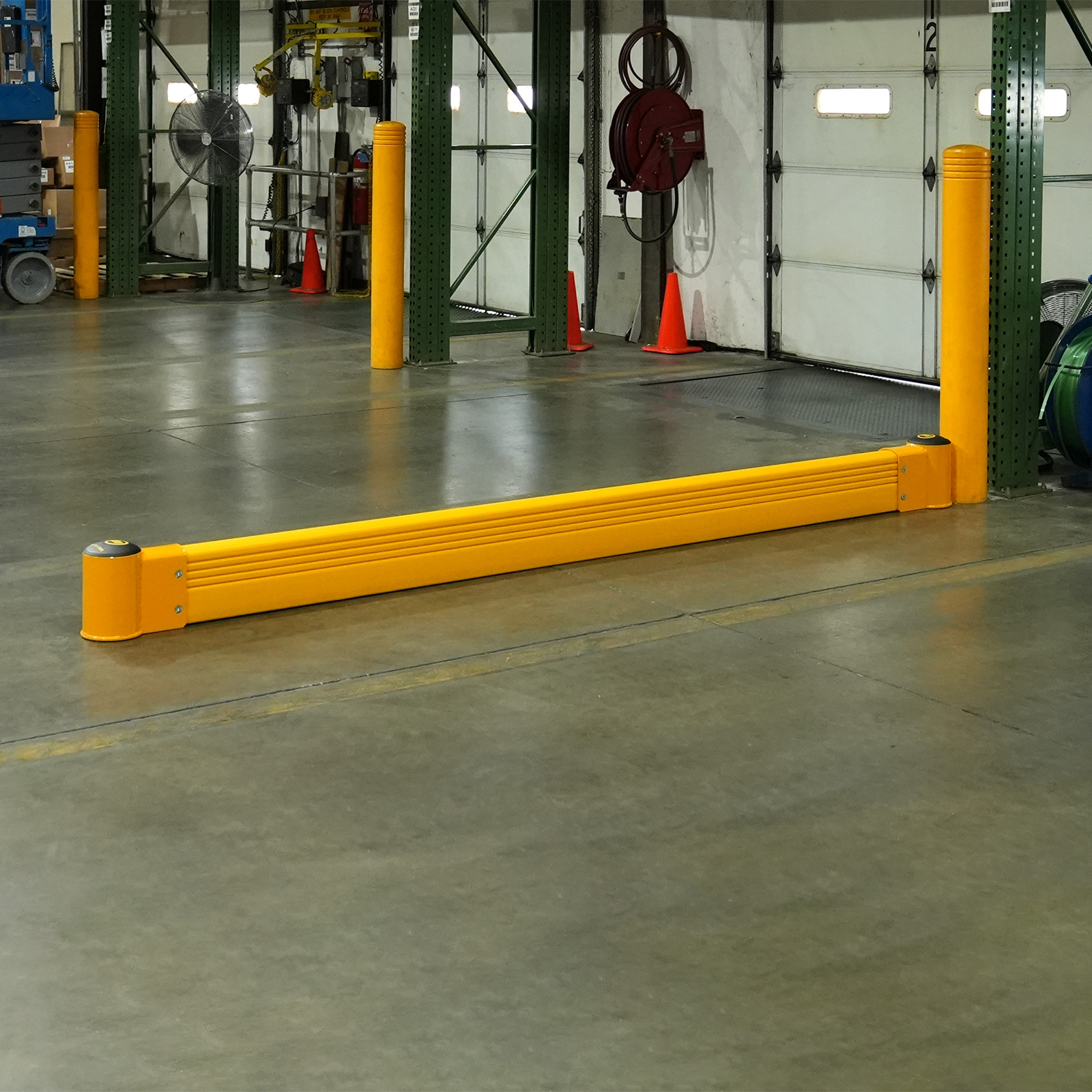 SafeStop GroundBarrier in warehouse