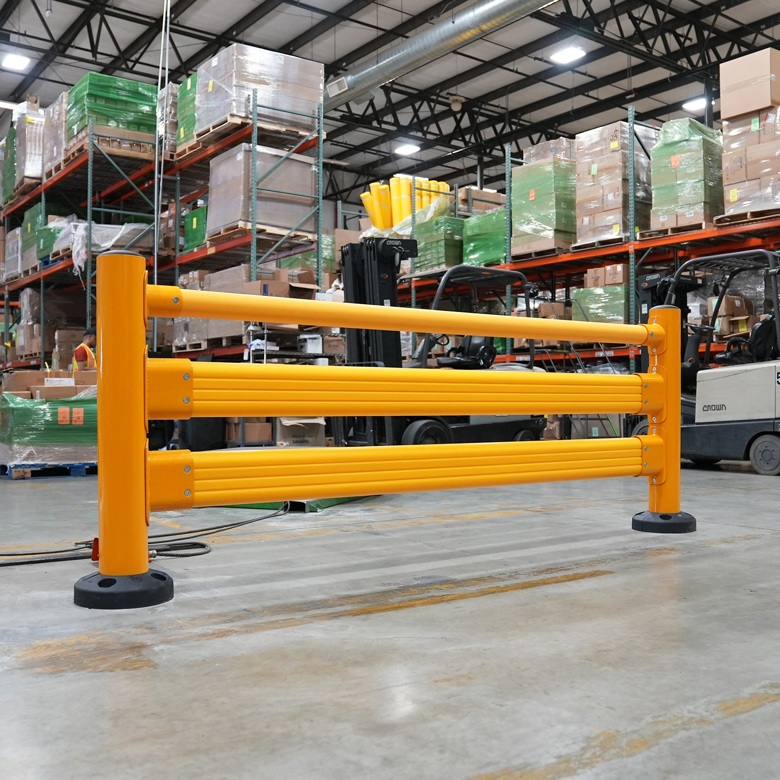 SafeStop Pedestrian GuardRail in warehouse