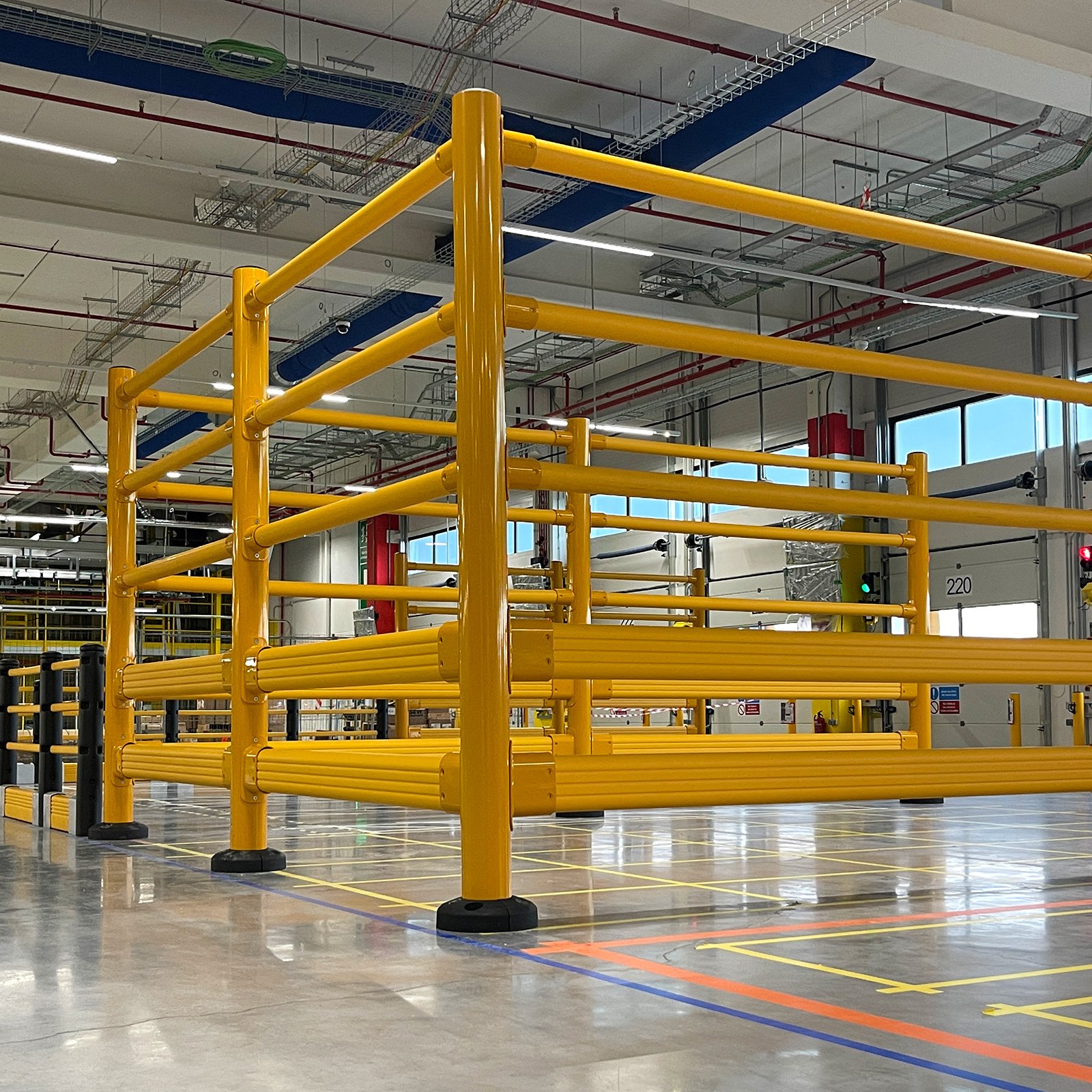 SafeStop ToppleBarrier in warehouse