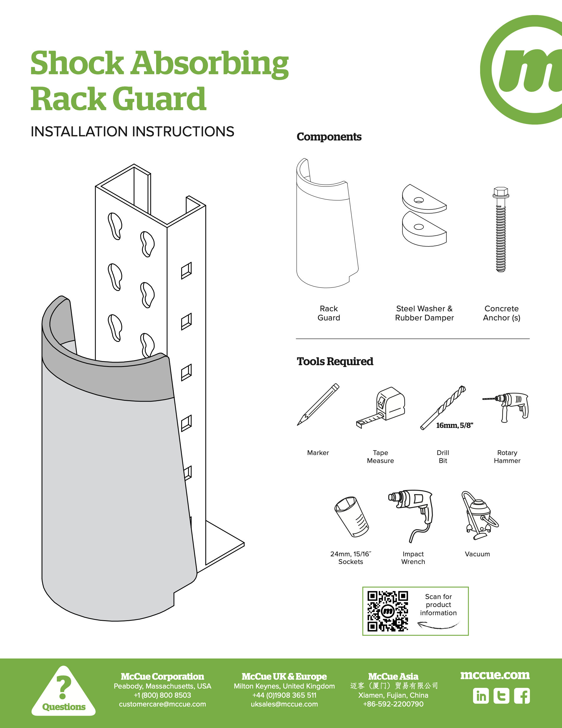 McCue Safety Product Sheet Installation Instruction Information