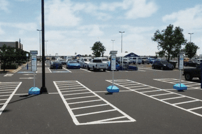 McCue BumperSign Impact in Parkling Lot Testing Solar