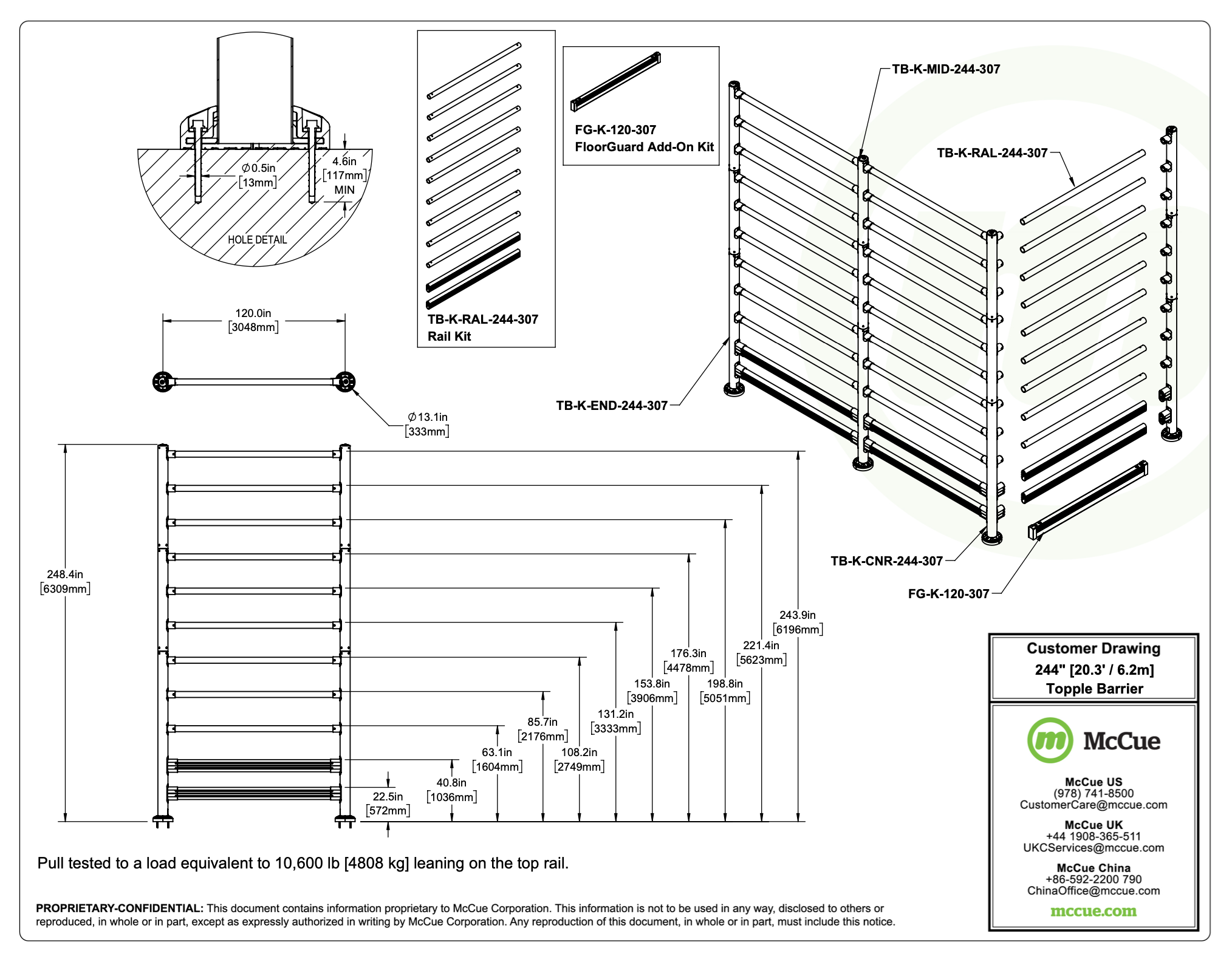 SafeStop ToppleBarrier 244 Customer Drawing