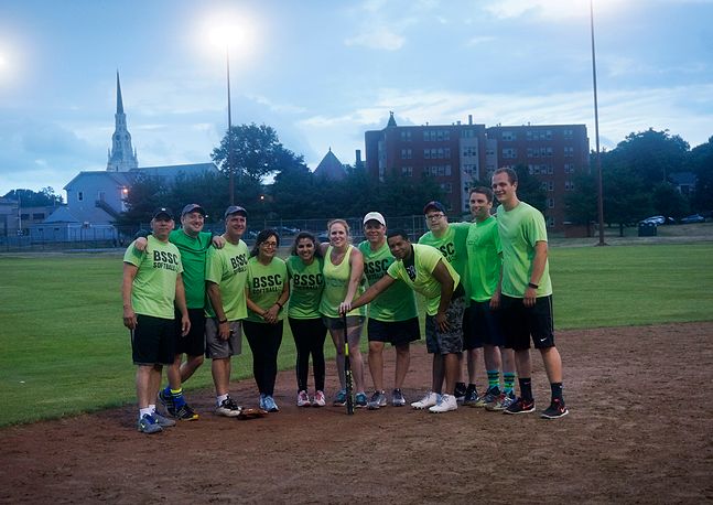 group photo of a softball team