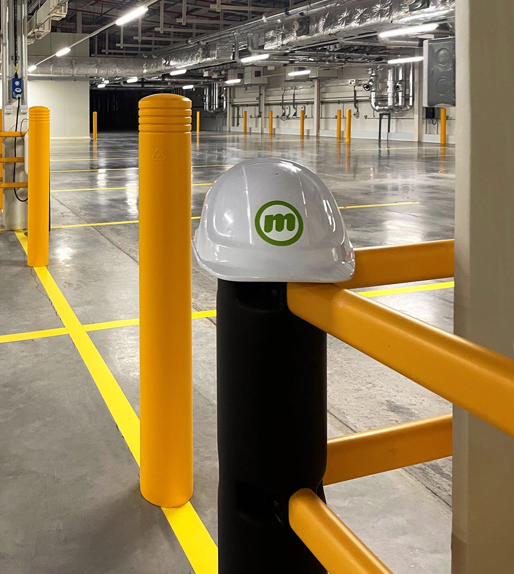 McCue Safety Products — Industrial FlexCore Bollards in a Warehouse