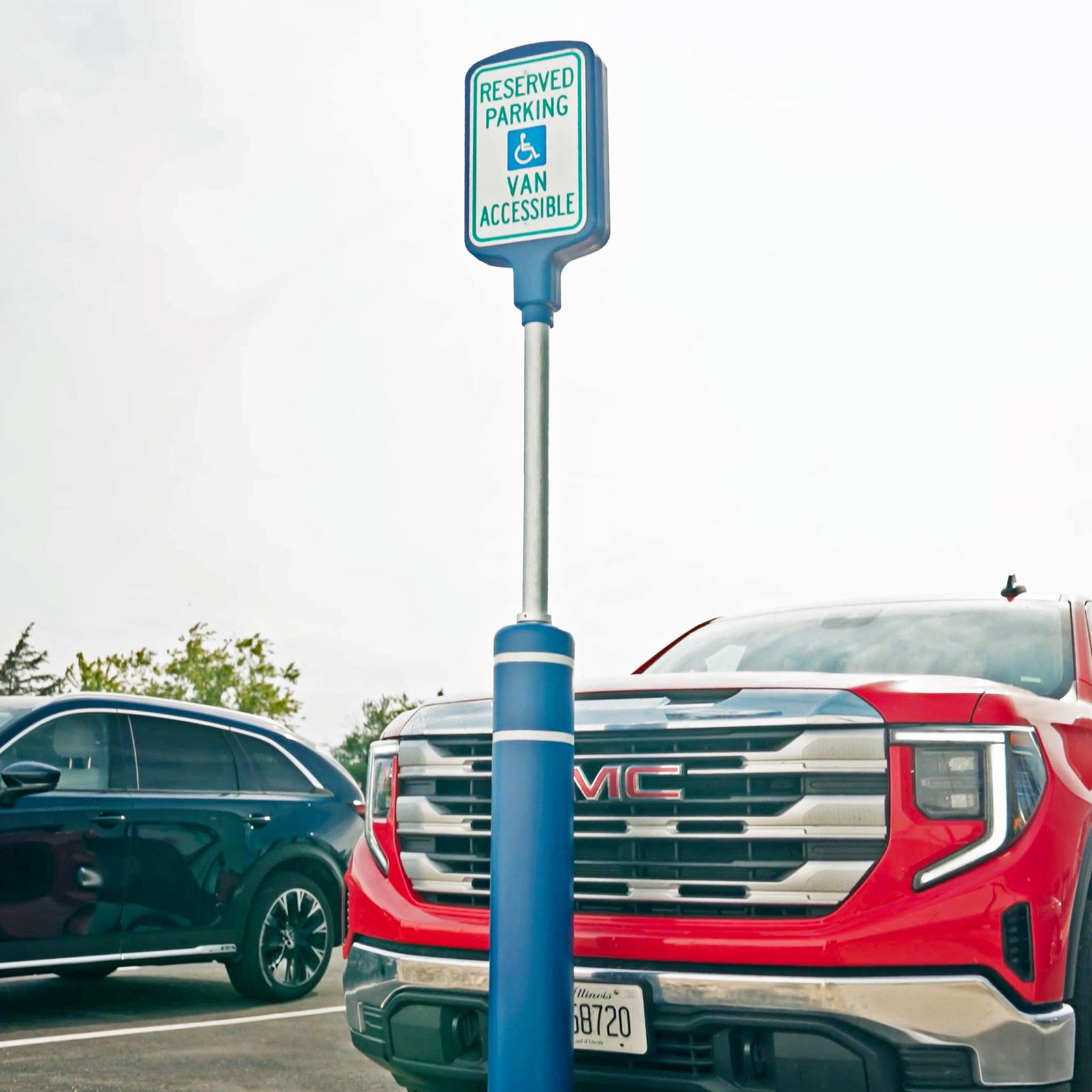 McCue Flexible Parking Lot Sign In Parking Lot