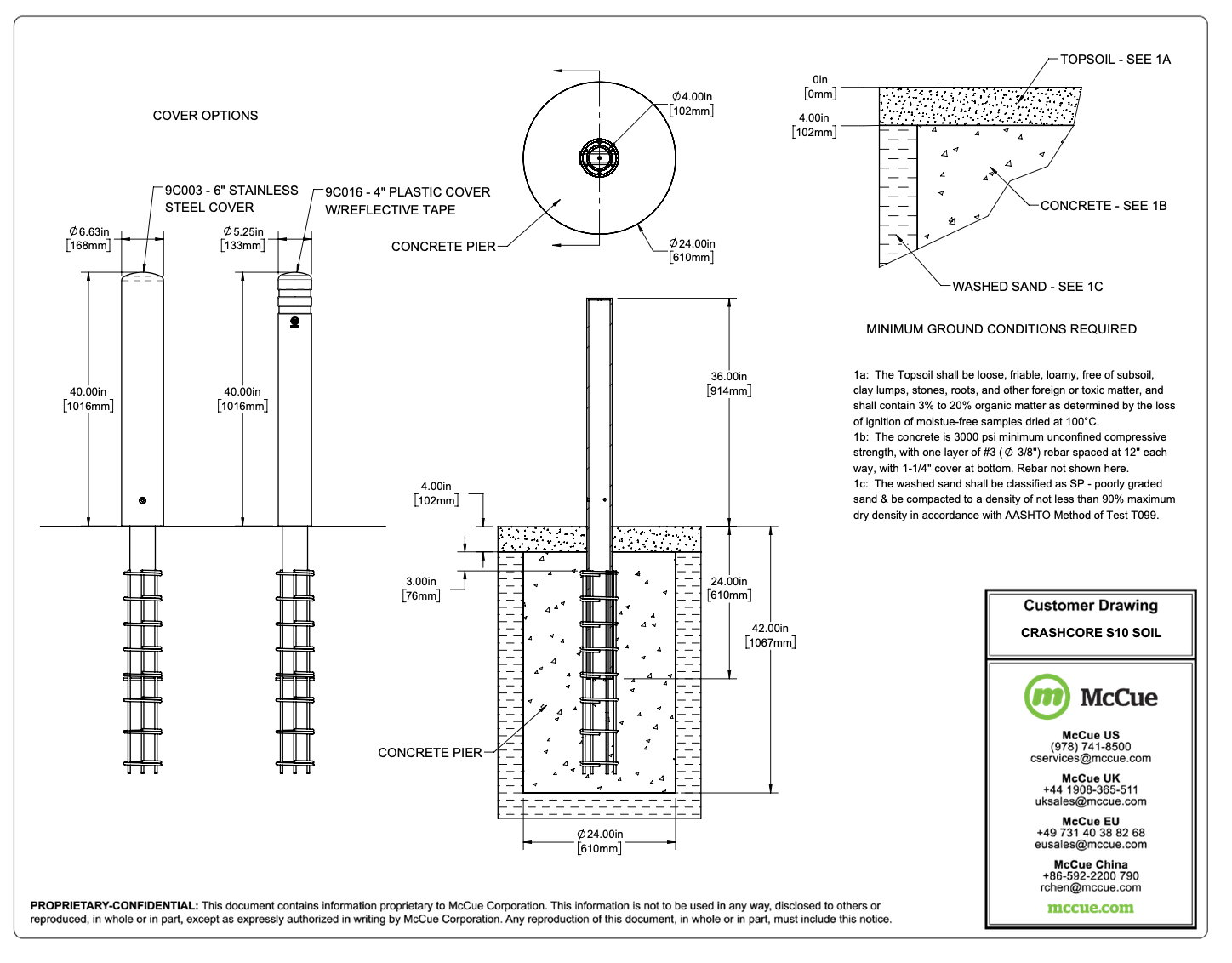 McCue Safety Product Sheet Line Art and Spec Information Customer Drawing