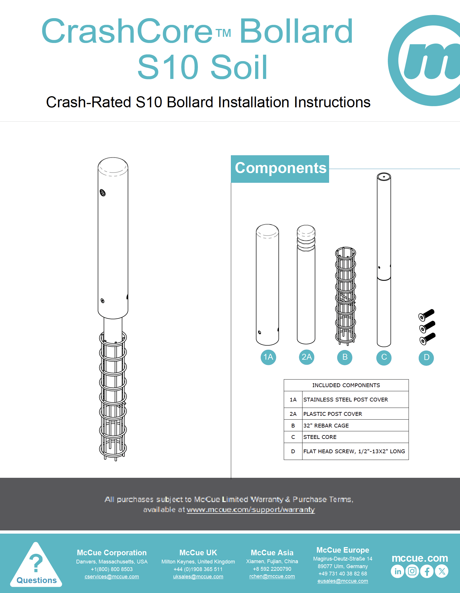 McCue Safety Product Sheet Installation Instruction Information