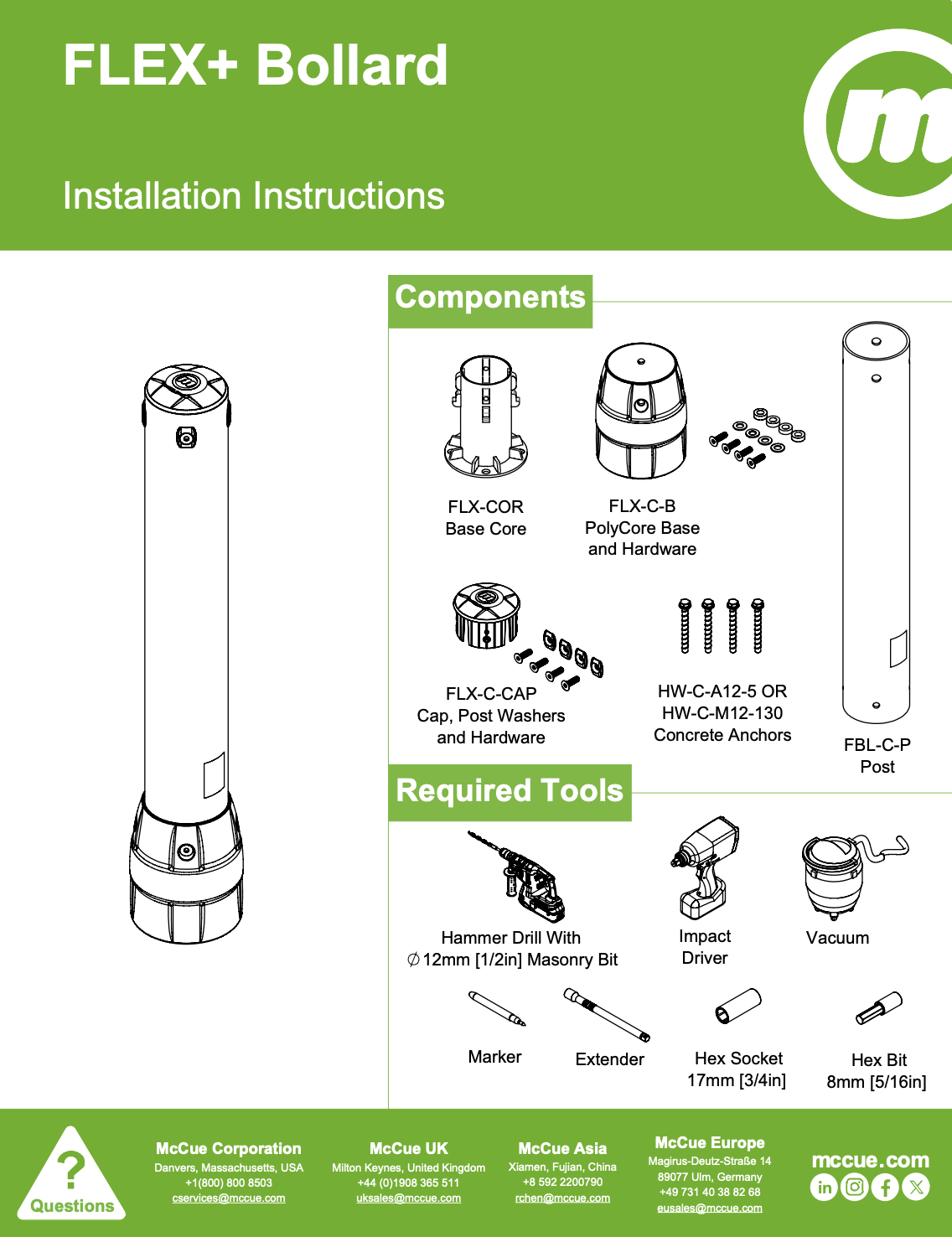 FLEX+ Bollard Installation Instructions