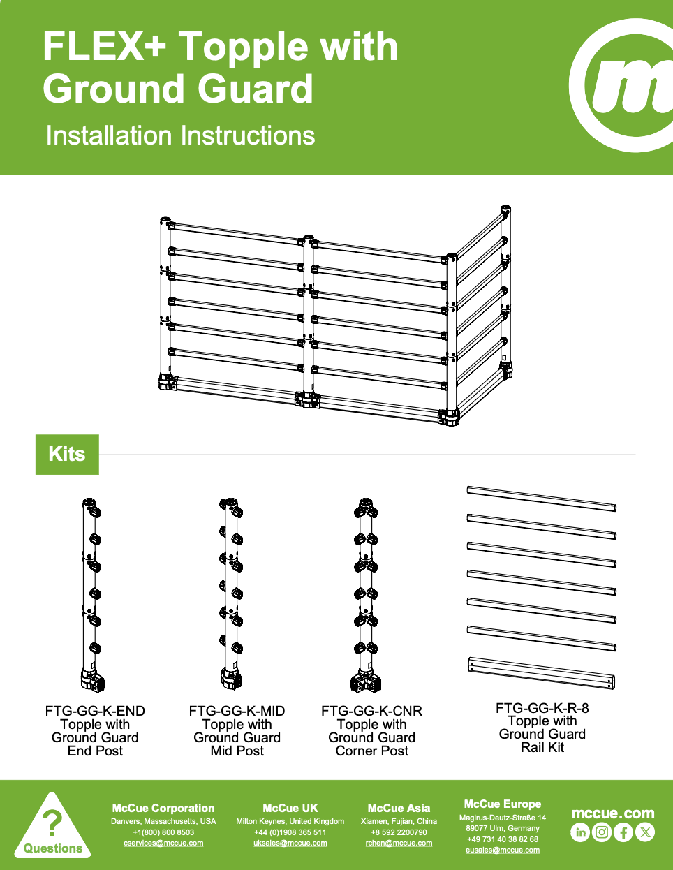 FLEX+ Topple with Ground Guard Installation Instructions