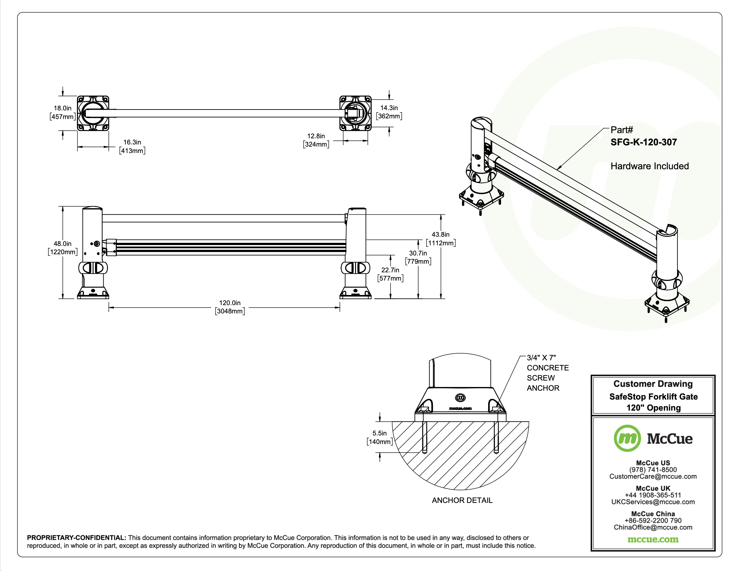 SafeStop ForkLift Gate Customer Drawing 120