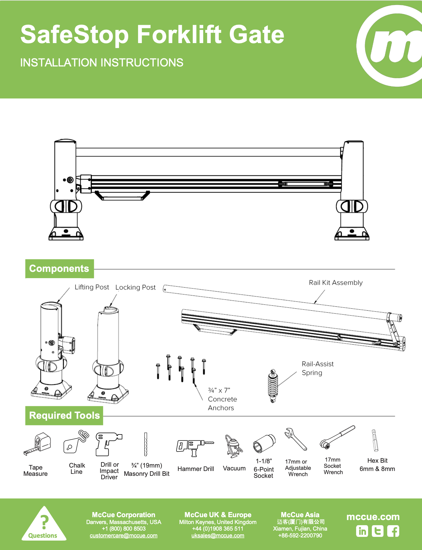 SafeStop ForkLift Gate Installation Instructions