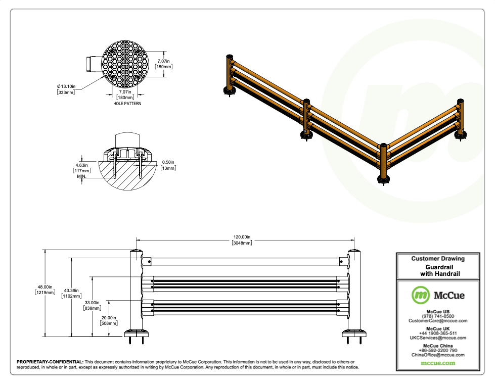 SafeStop Pedestrian Guardrail Customer Drawing
