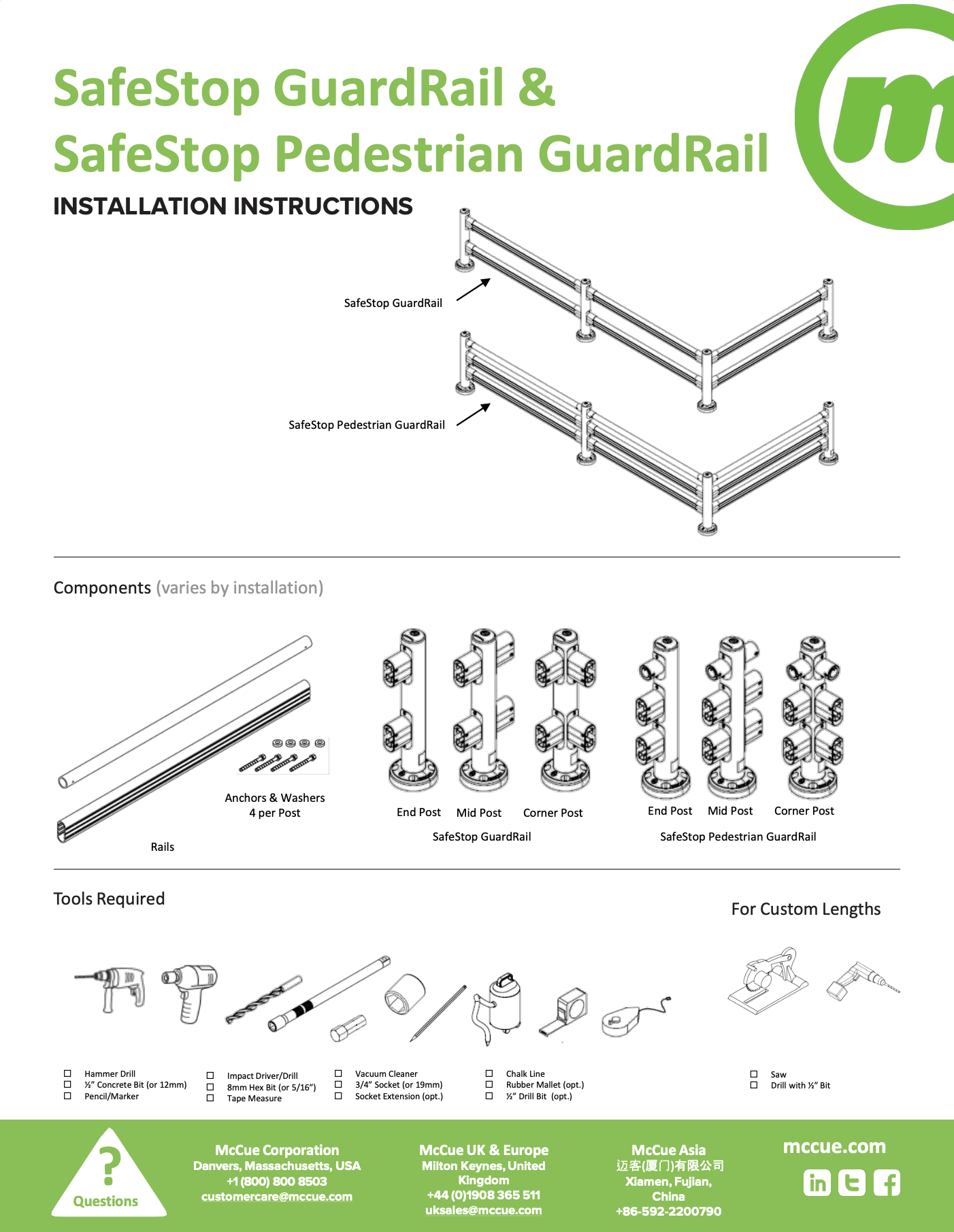 SafeStop Pedestrian GuardRail Installation Instructions
