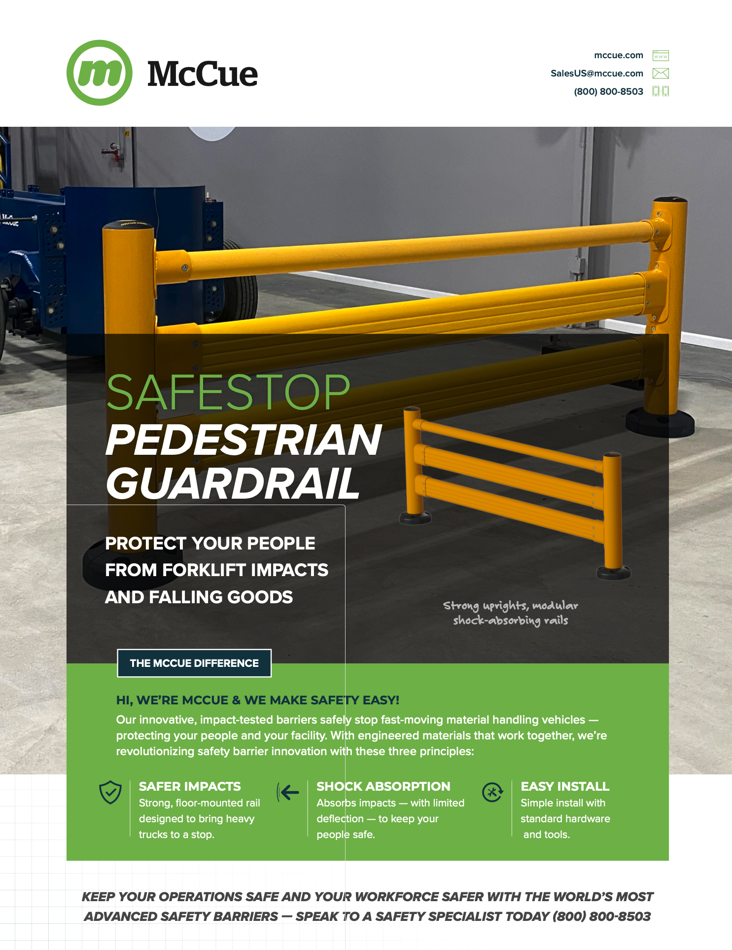 SafeStop Pedestrian GuardRail Product Sheet