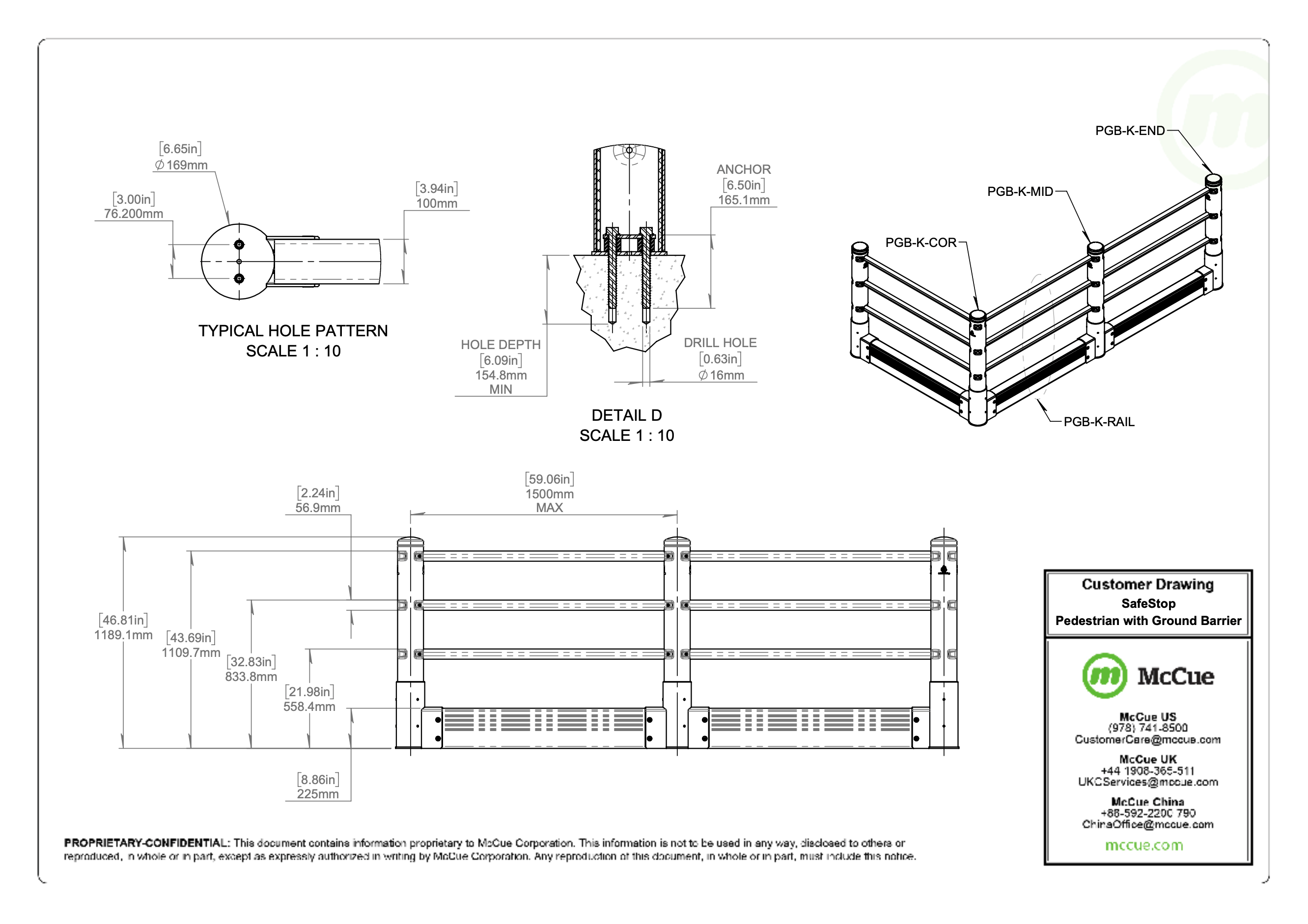 SafeStop Pedestrian with GroundBarrier Customer Drawing