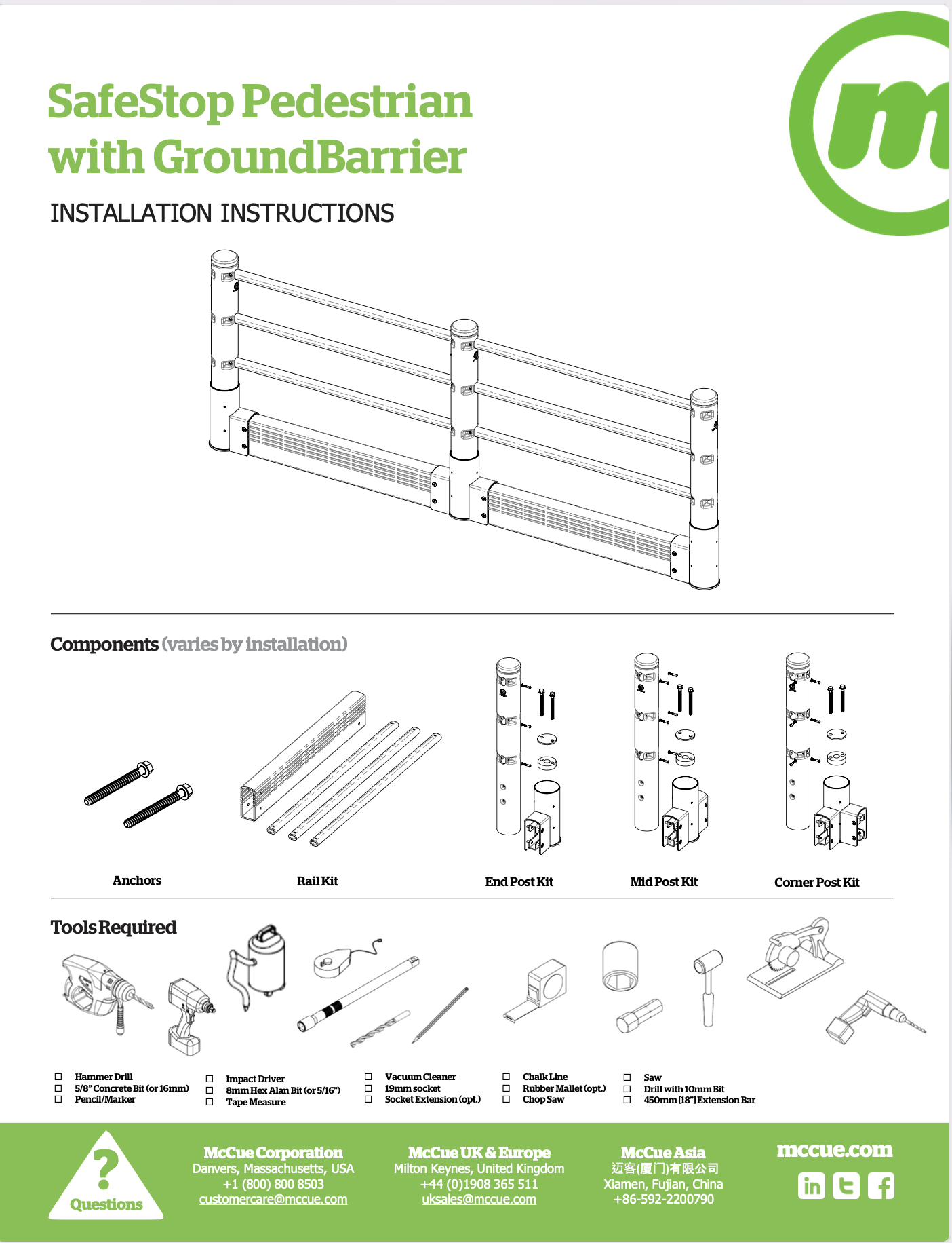 SafeStop Pedestrian with GroundBarrier Installation Instructions