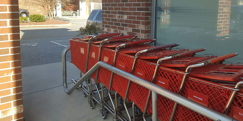 McCue Cart Corral on Sidwalk