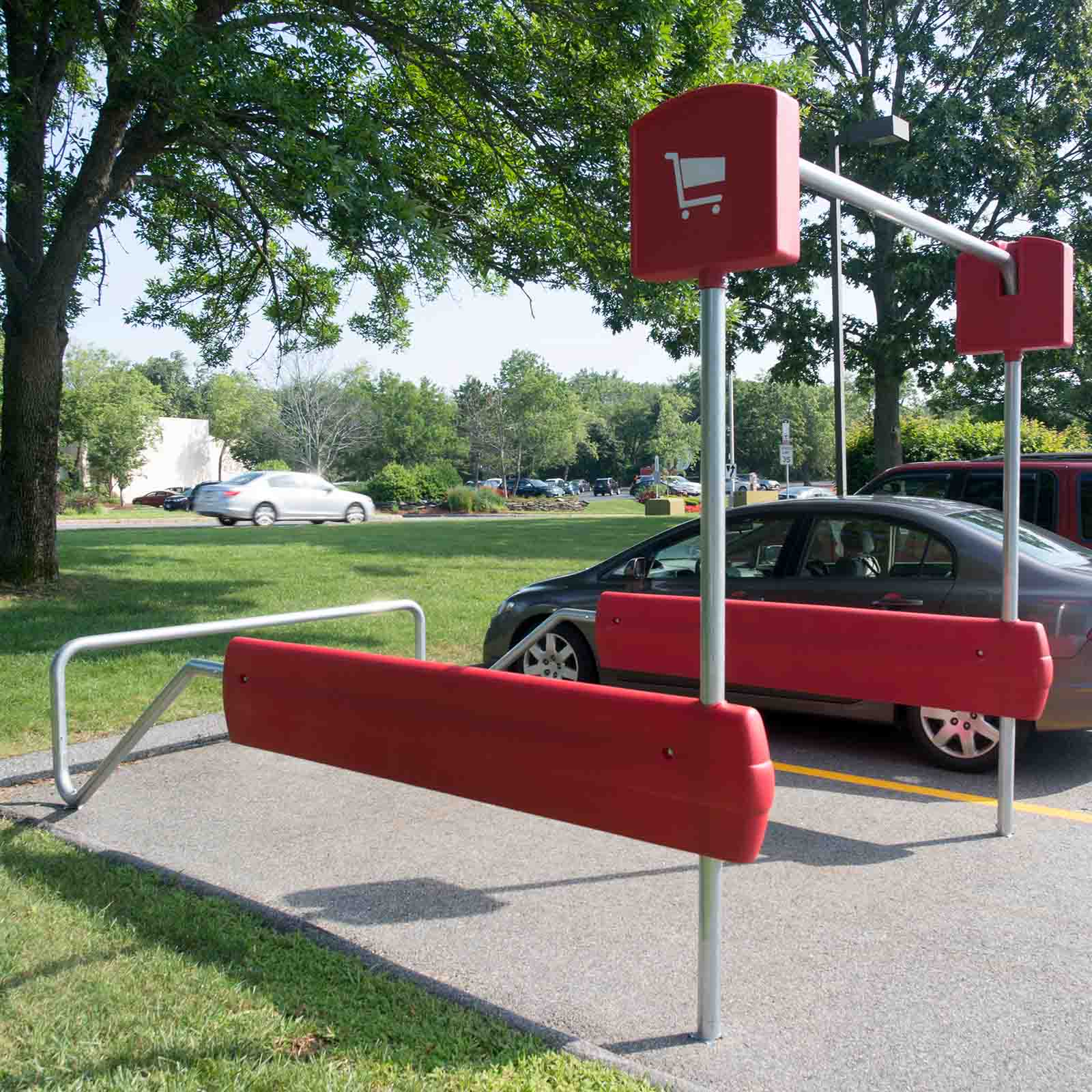 McCue Cart Corral In Parking Lot