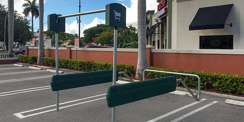 McCue Cart Corral in Parking Lot