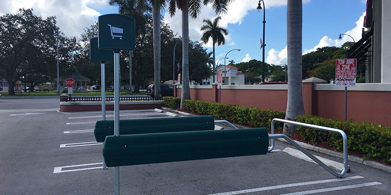 McCue Cart Corral in Parking Lot