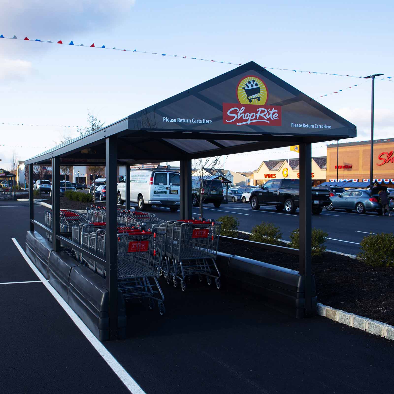 McCue Cart Corral In Parking Lot