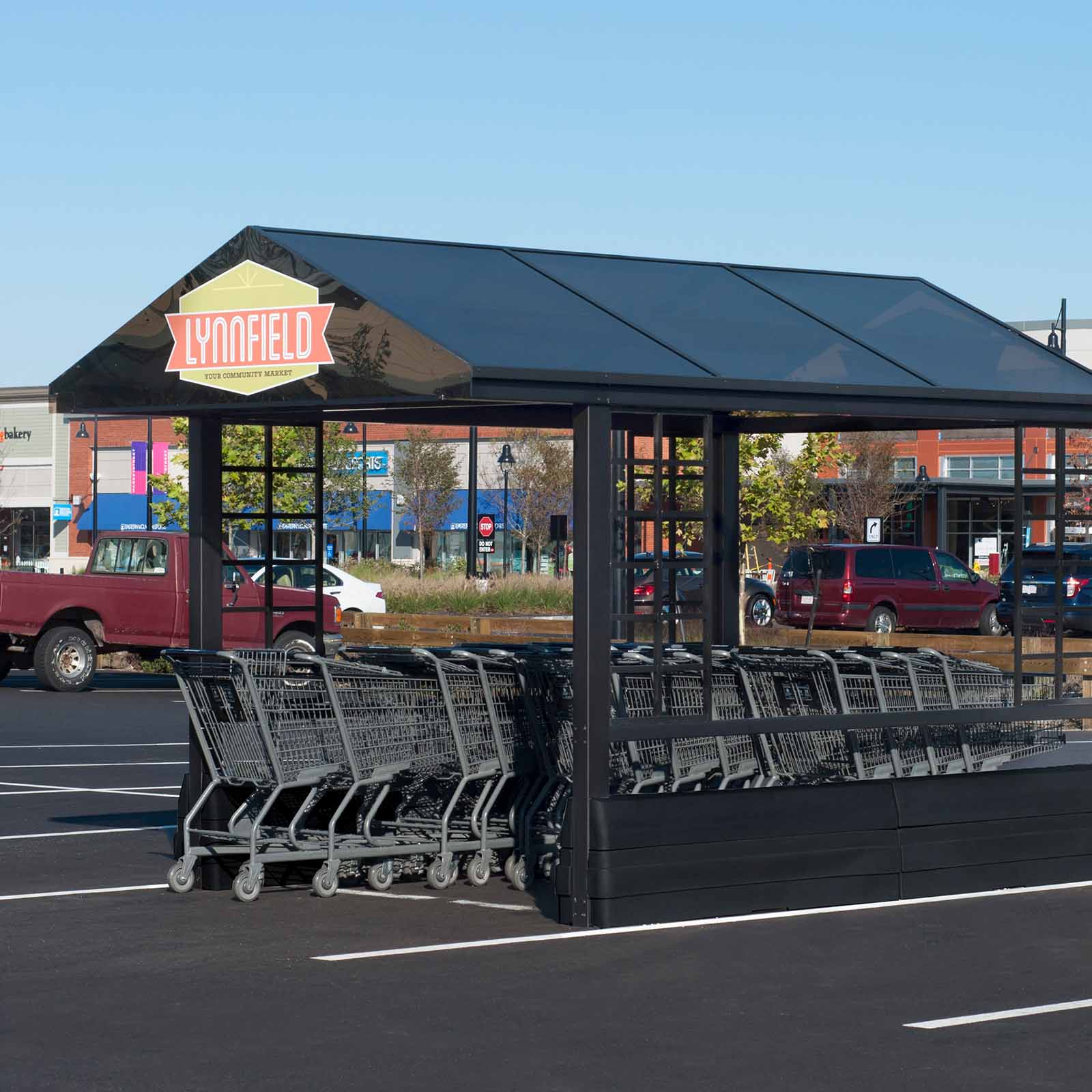 McCue Cart Corral In Parking Lot