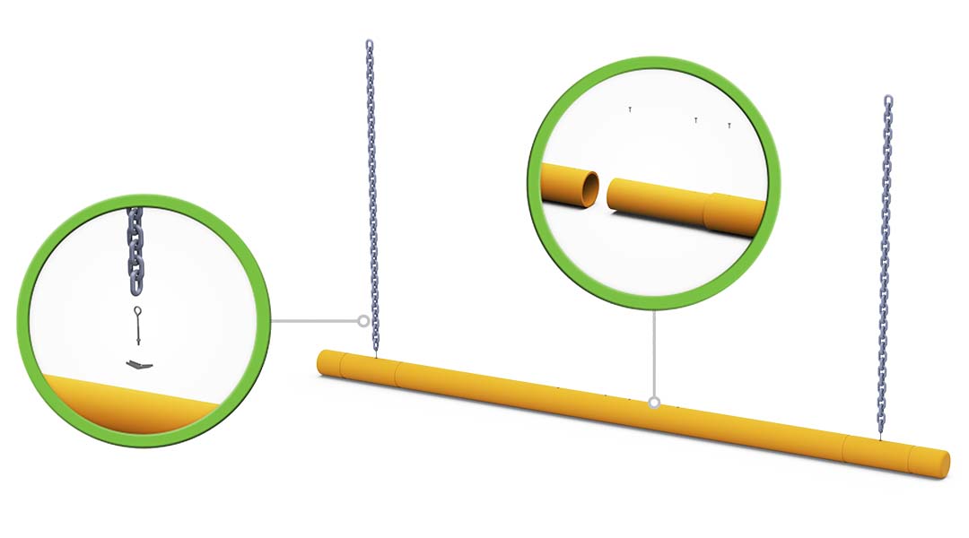 McCue Clearance Bar Safety Barrier in warehouse