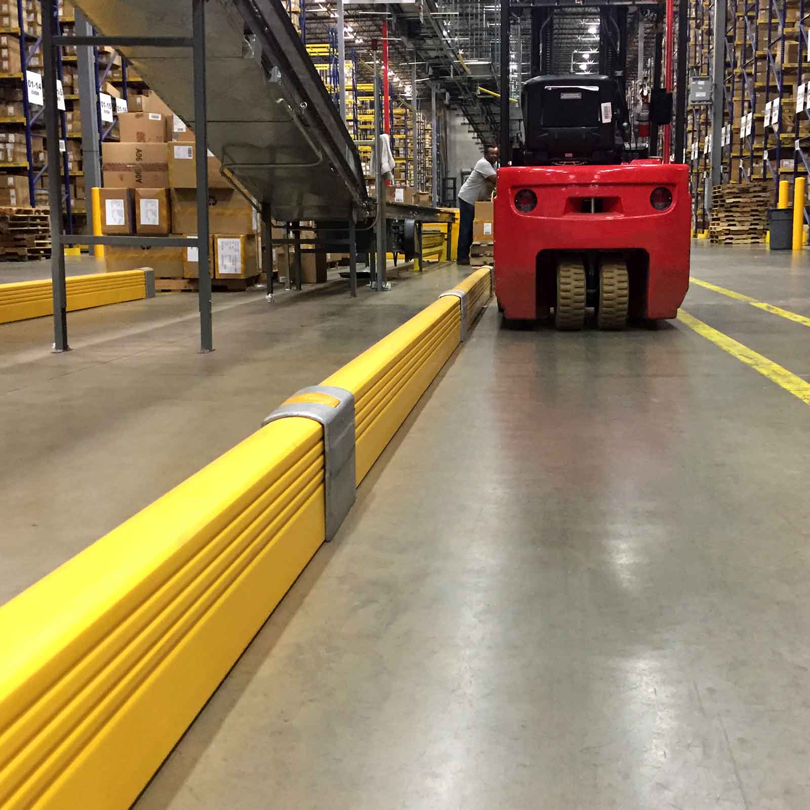 McCue Crash Barrier PLUS Safety Protection in warehouse