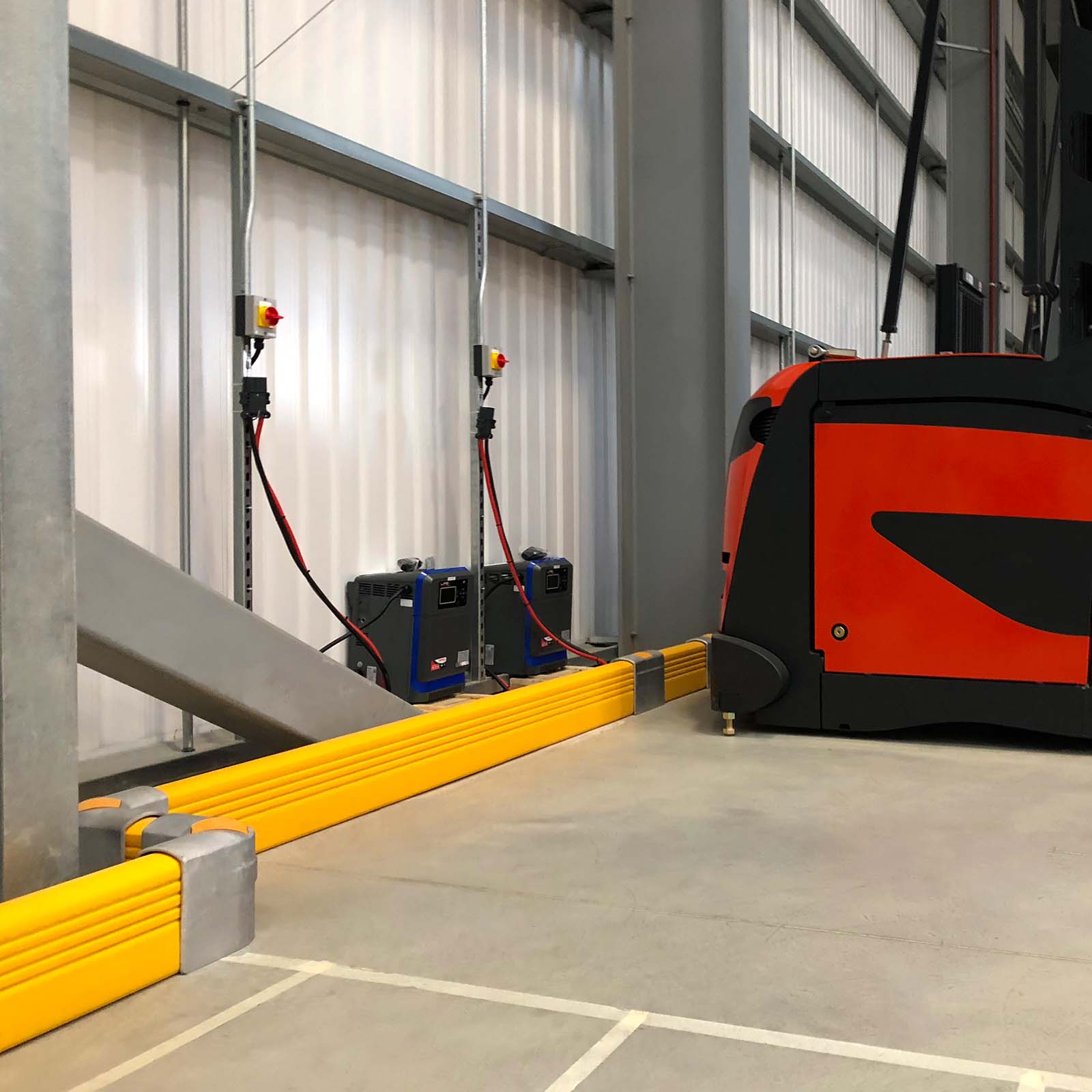 McCue Crash Barrier Safety Protection in warehouse