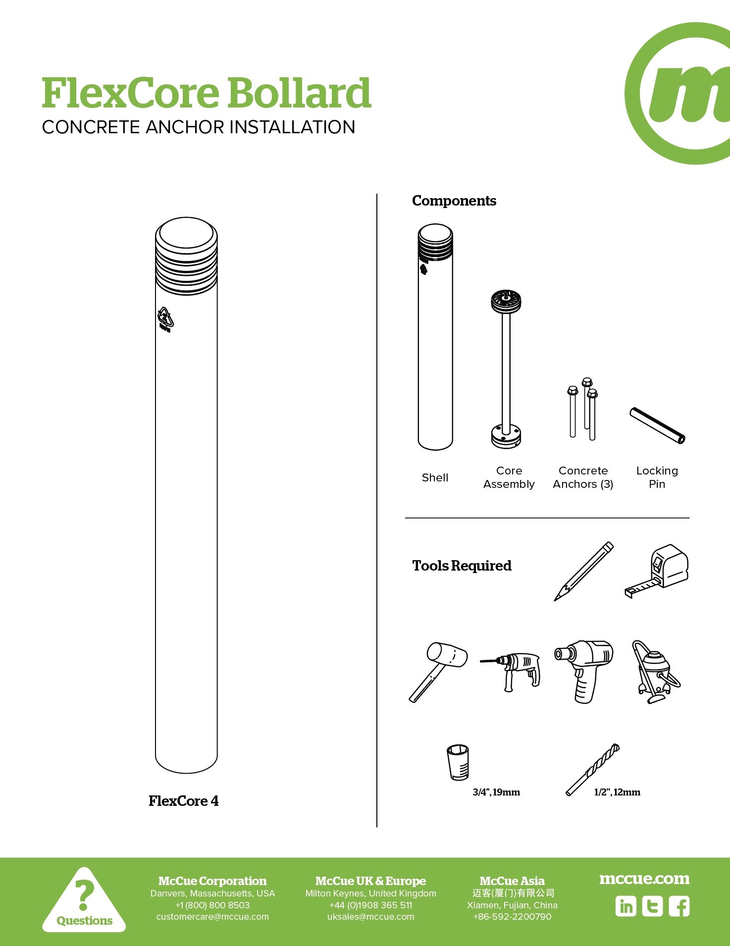 McCue Safety Product Sheet Installation Instruction Information