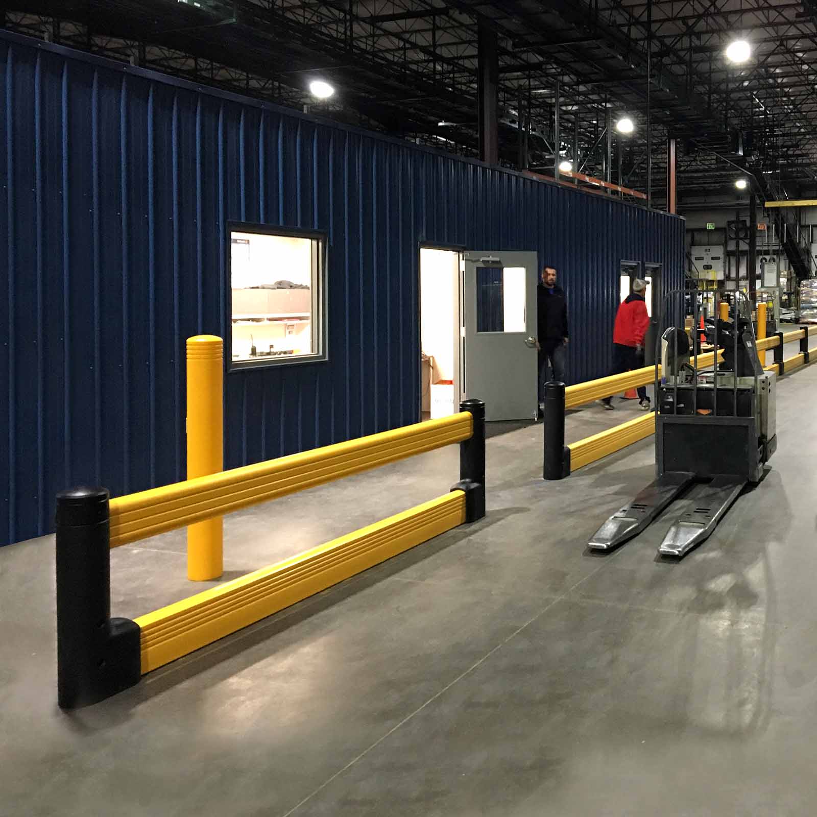 McCue FlexCore Guard Rail Plus Safety Barrier Protection in warehouse