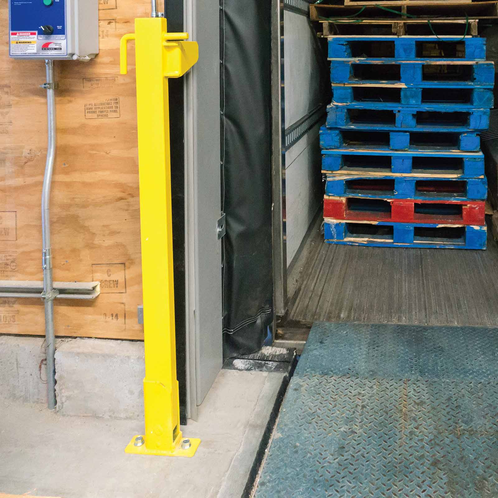 McCue Loading Door Protector infront of Warehouse door