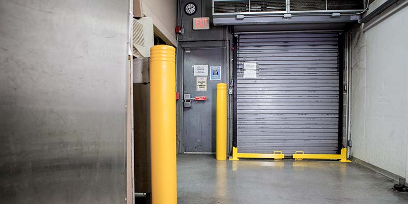 Loading Dock Door Protector infront of door