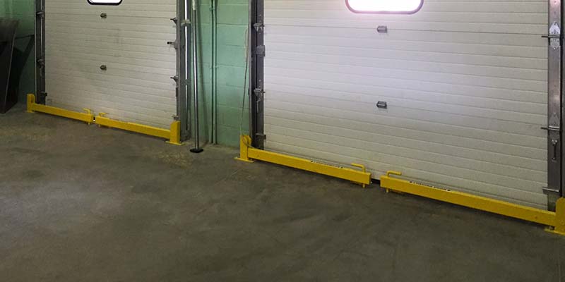 Loading Dock Door Protector infront of door