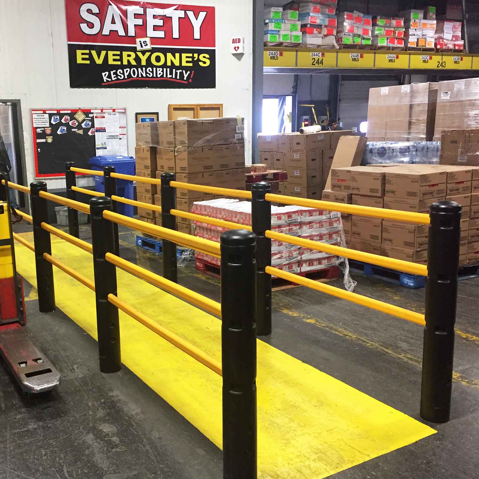 McCue Pedestrian Barrier Safety Protection in Warehouse