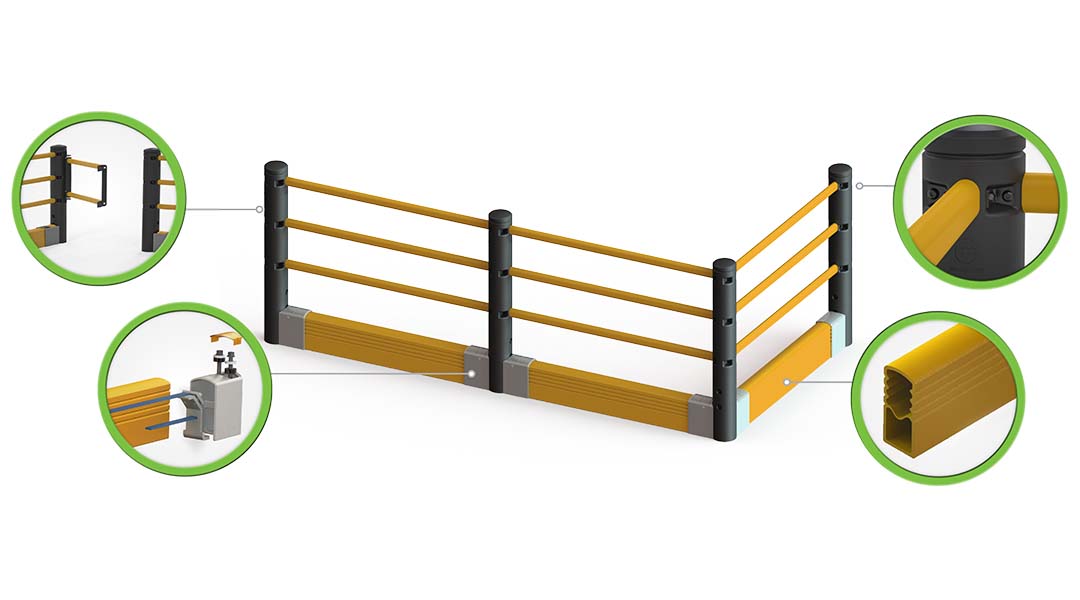 McCue Pedestrian Barrier Safety Protection with Floor Mounted Crash Barrier PLUS How It Works