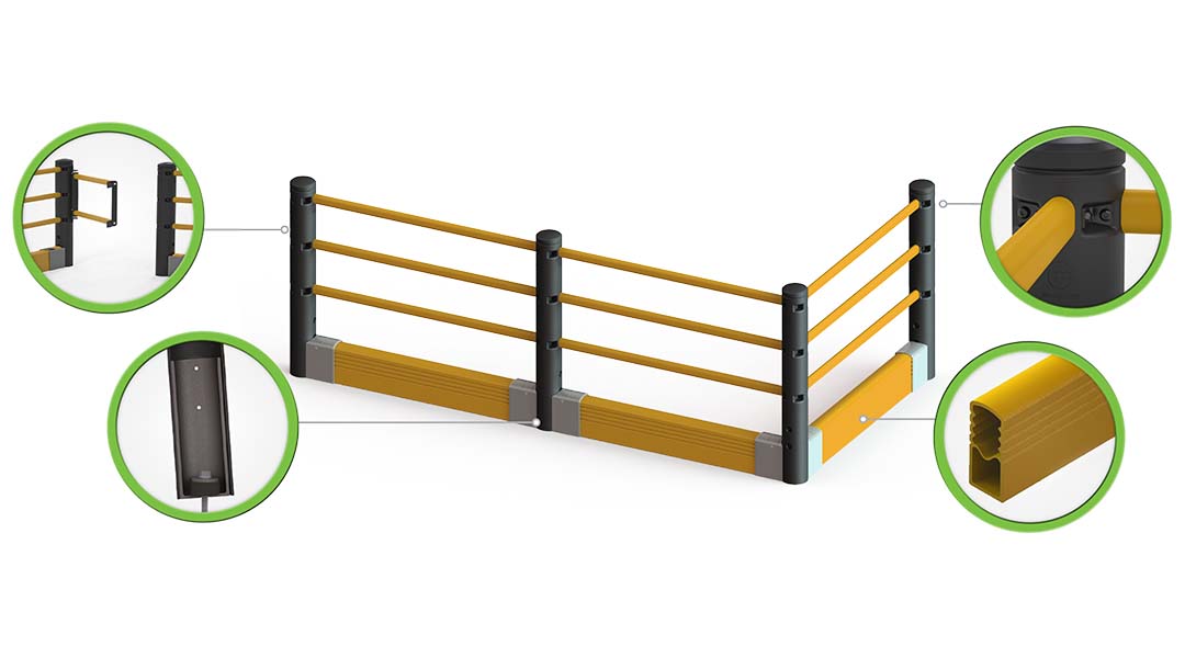 McCue Pedestrian Barrier Safety Protection with Floor Mounted Crash Barrier in Warehouse How It Works