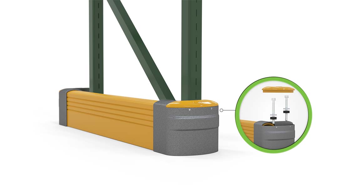 McCue Rack End Safety Barrier Protection in warehouse How it works