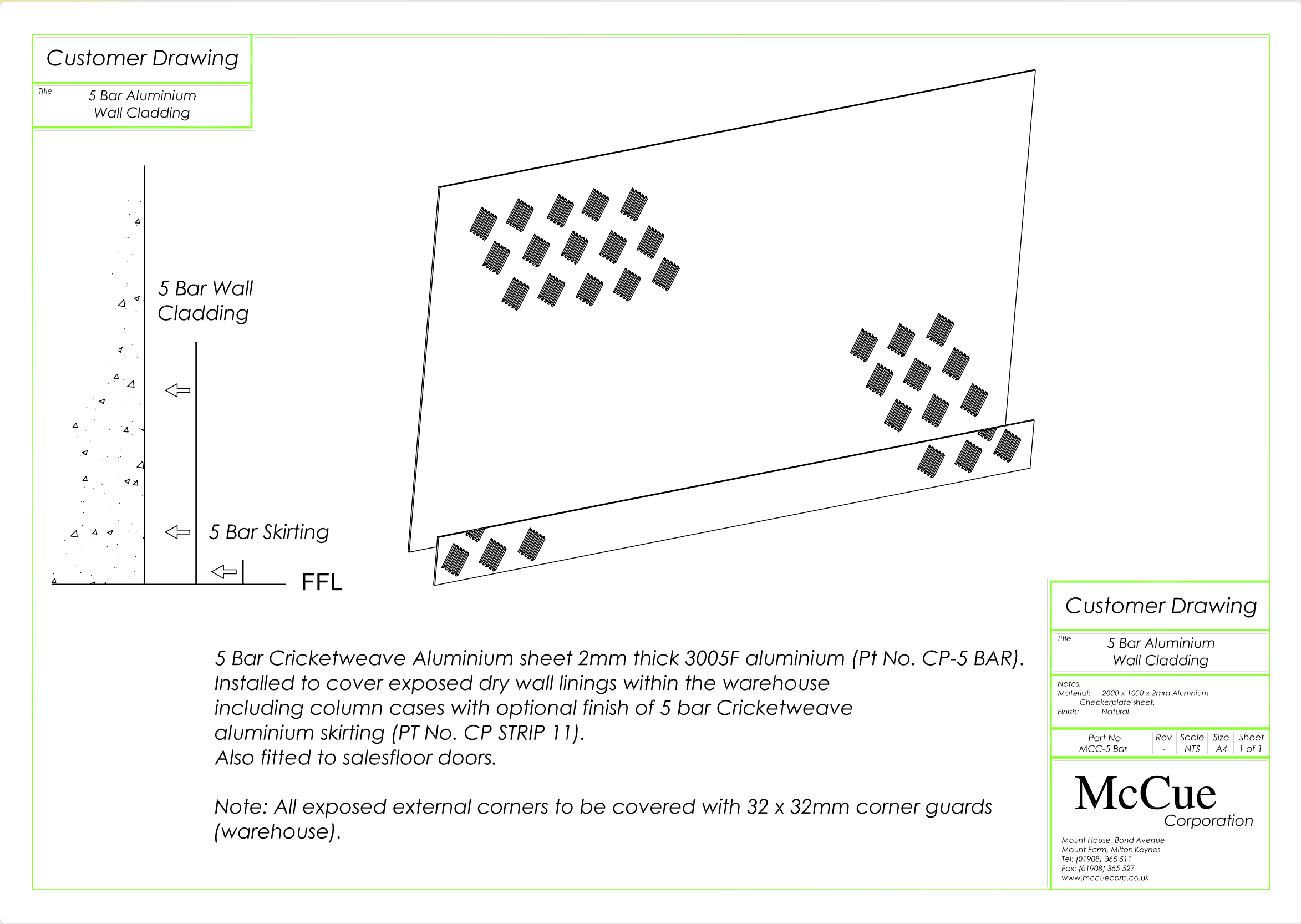 McCue Wall Protection Customer Drawings