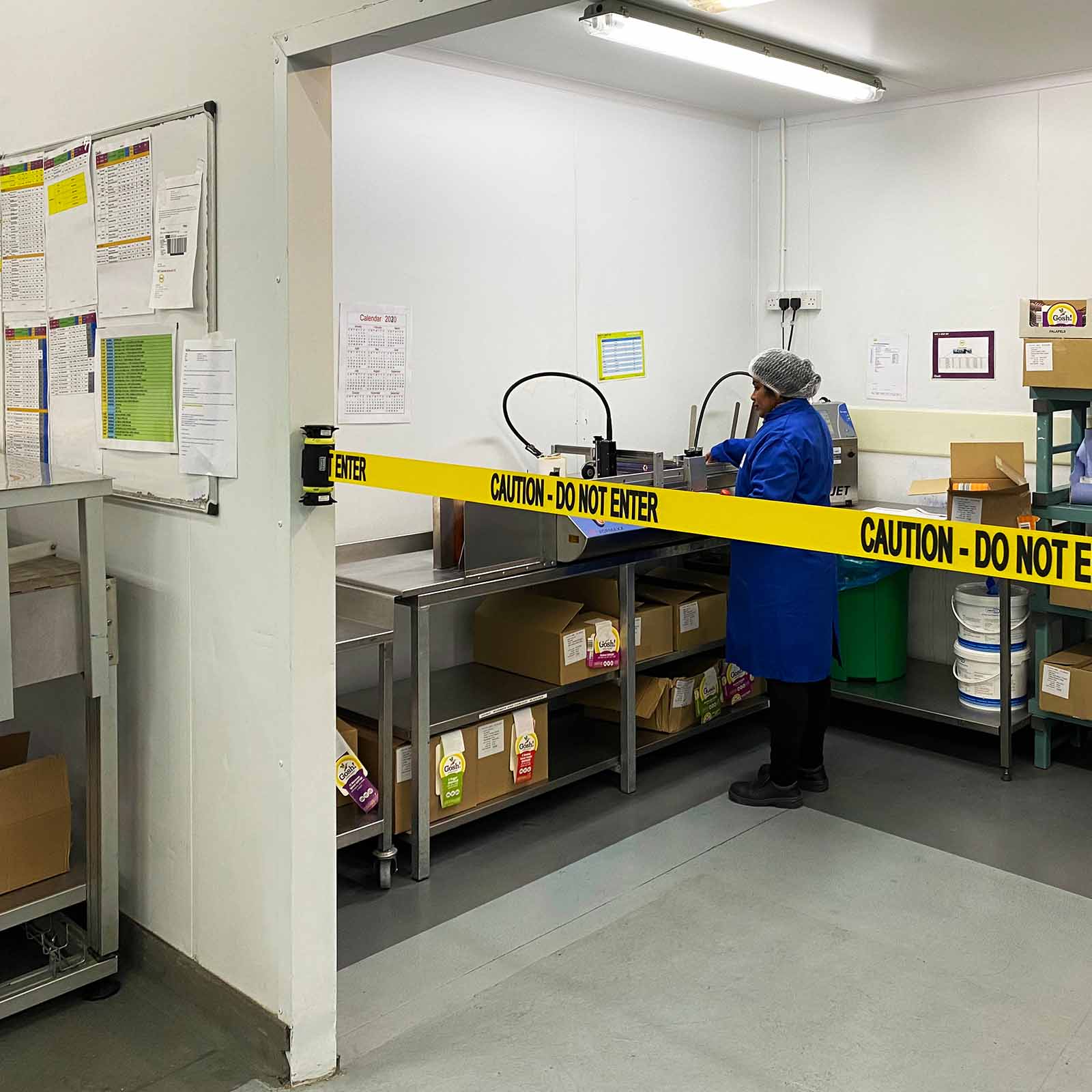 McCue Banner Stakes Retail Safety and Hazard Communication Retractable Magnetic and wall mounted Banner Barriers